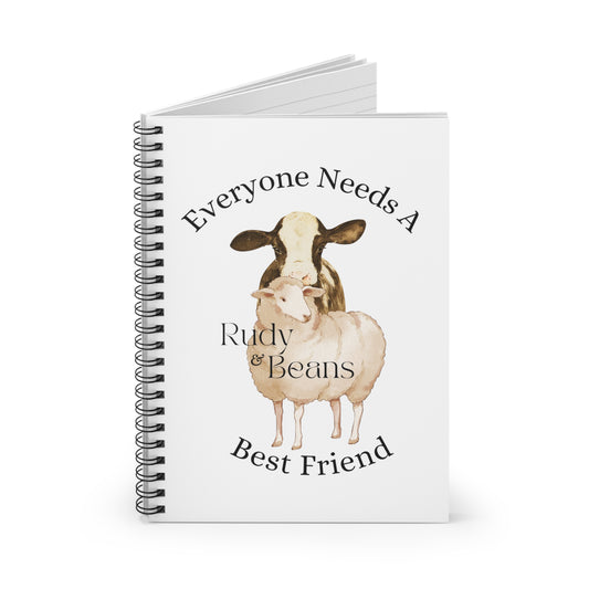 Everyone Needs A Best Friend Rudy & Beans Spiral Notebook - Ruled Line